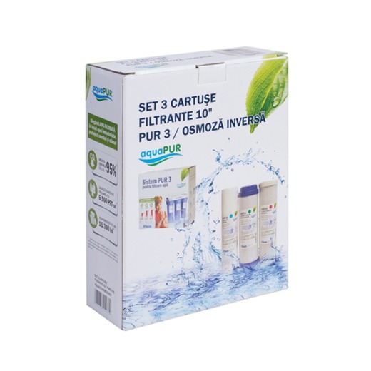 SET-3-CARTUSE-FILTRANTE-aquaPUR-10-PUR3-1 Set 3 cartuse filtrare apa Aquapur, pentru sistem filtrare, 10", 10 microni